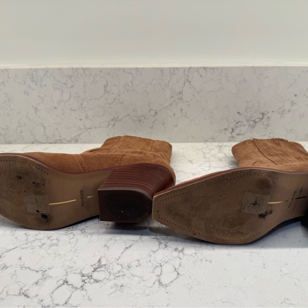 Dolce Vita Tan Suede Ankle Booties - Picture 4 of 5